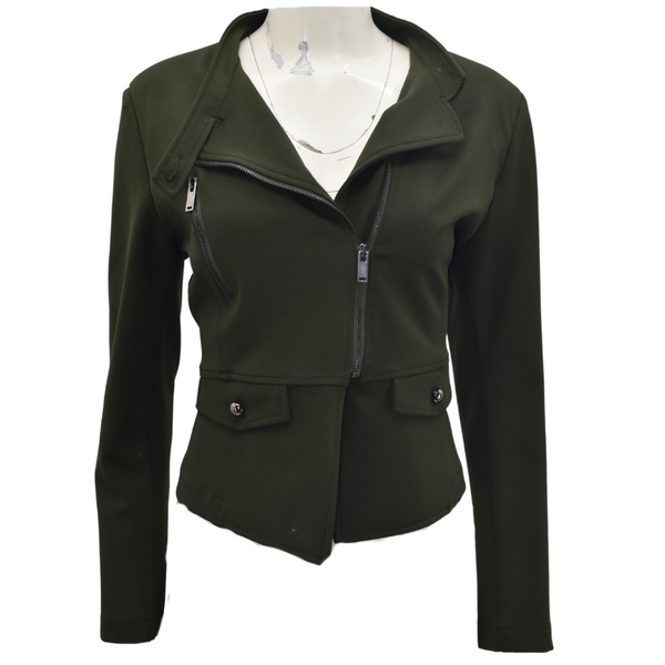 BIKER JACKET GROEN