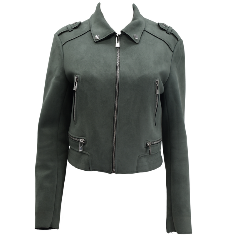 BIKER JACKET GROEN