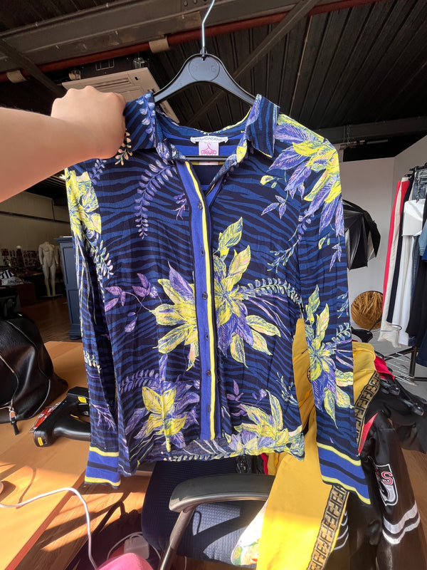 BLOUSE BLAUW BLOEMEN