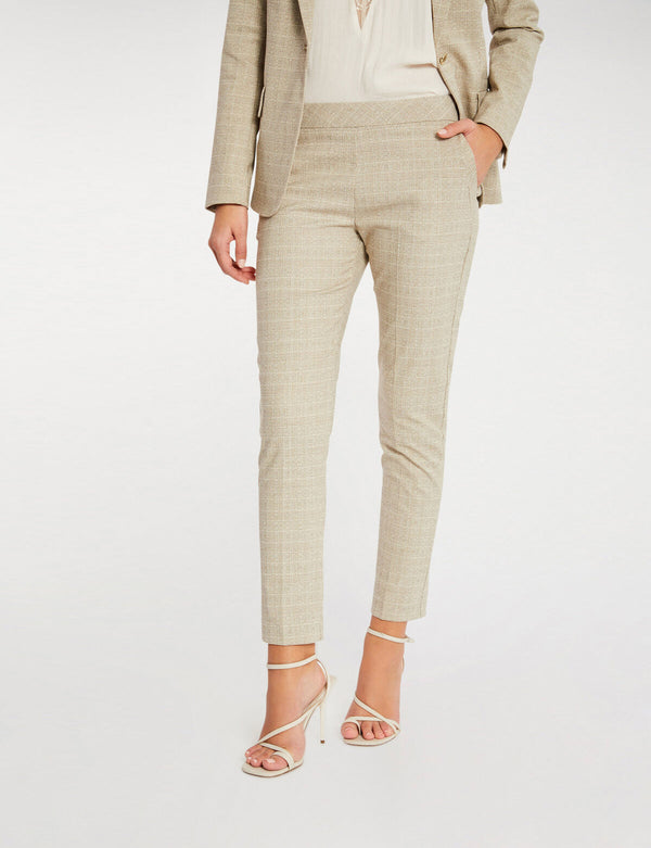 BROEK BEIGE GESTREEPT