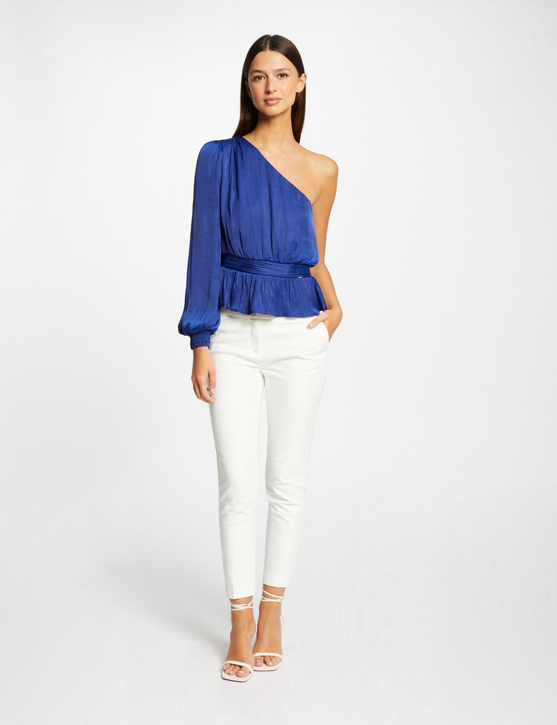 BLOUSE BLAUW EFFEN ONE SHOULDER OFF SHIRTJE