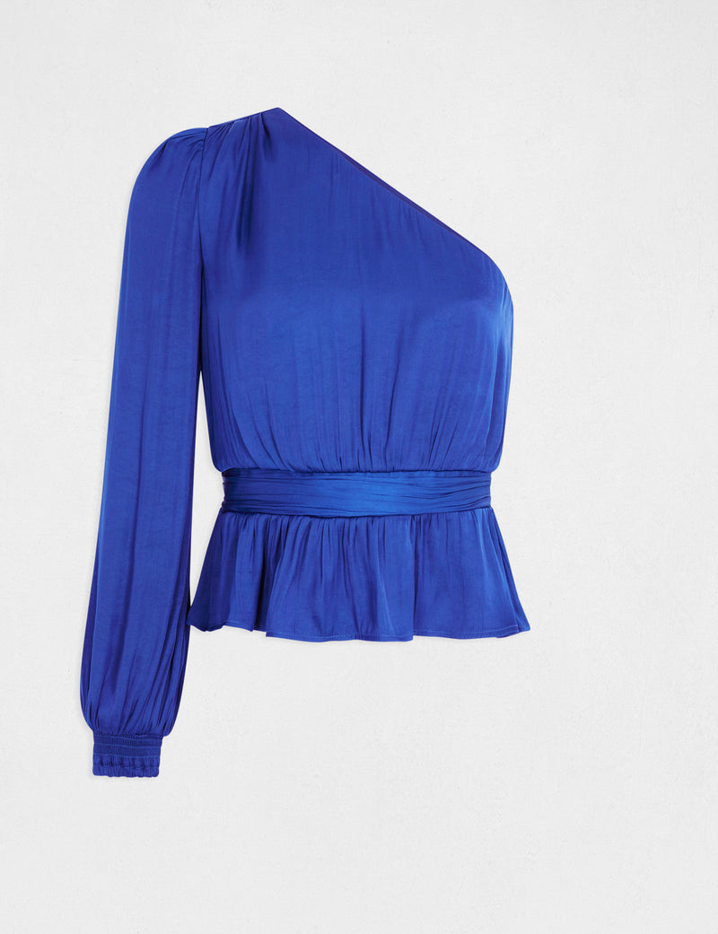 BLOUSE BLAUW EFFEN ONE SHOULDER OFF SHIRTJE