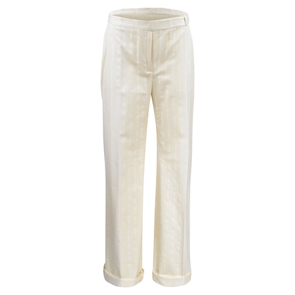 CREME WITTE BROEK MET WITTE STREPEN (SET)