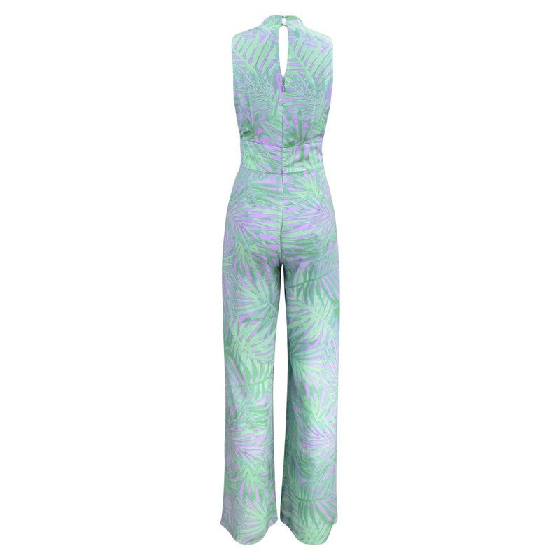 GROEN JUMPSUIT MET V-HALS