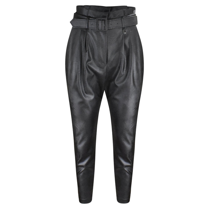ZWARTE LEREN BROEK VAN FLY GIRL