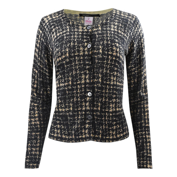 BEIGE TOP MET PRINT