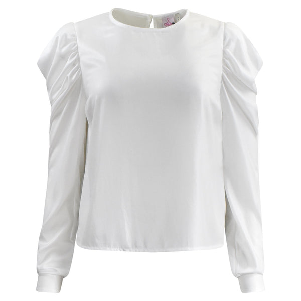 WITTE TOP MET LANGE MOUWEN