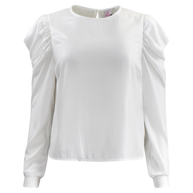 WITTE TOP MET LANGE MOUWEN