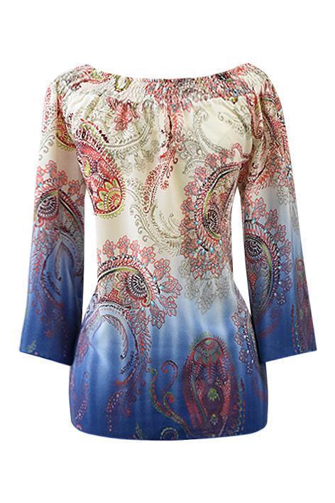 TOP LANGE MOUWEN PAISLEYPRINT