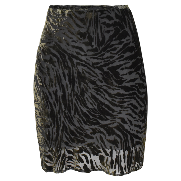 MIDI ROK GROEN ZEBRA