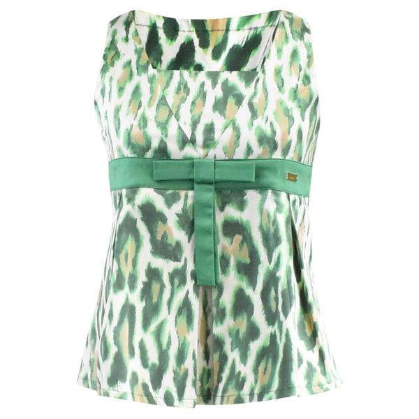 GROENE PRINT TOP ZONDER MOUW