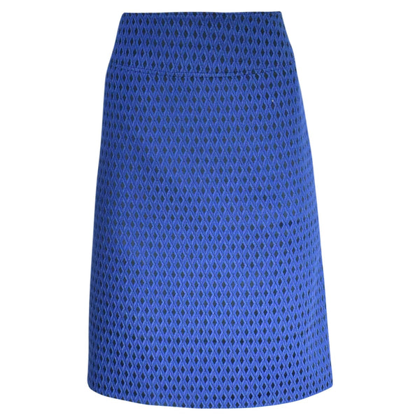 BLAUW GEPRINTE MIDI ROK