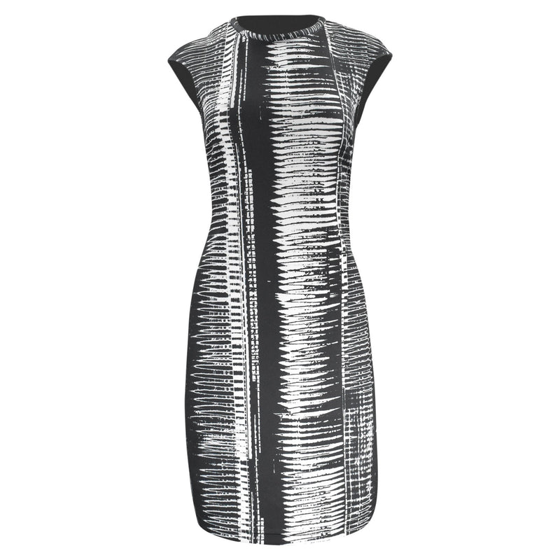 MIDI JURK MET ZWART WITTE PRINT