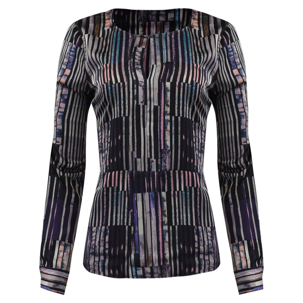 PAARS GESTREEPTE BLOUSE