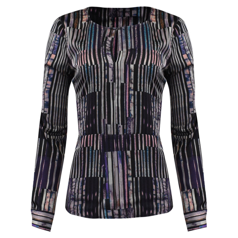 PAARS GESTREEPTE BLOUSE