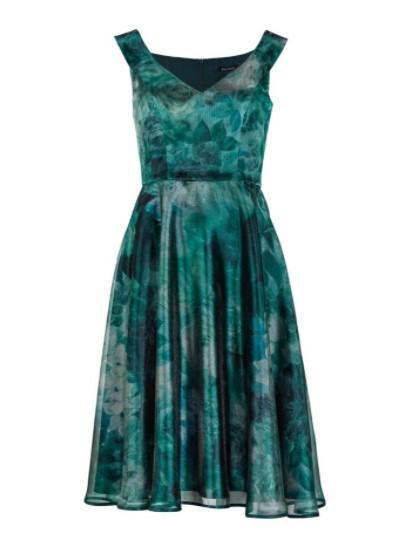 GROENE ORGANZA JURK BLOEMEN