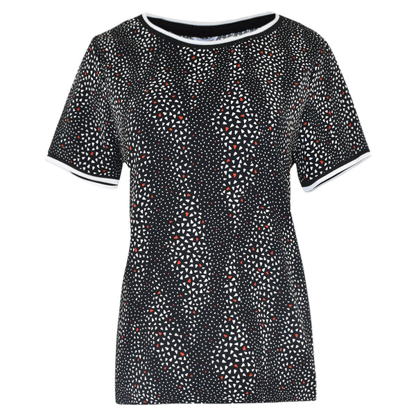 ZWARTE TOP MET PRINT