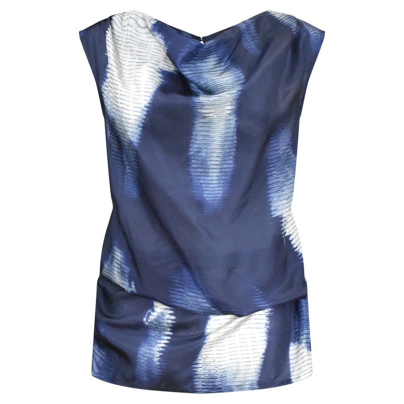 BLAUWE TOP MET PRINT