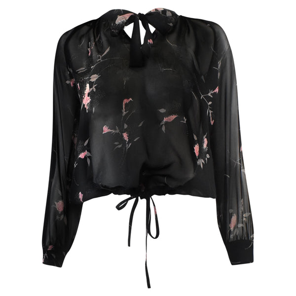 ZWART DOORSCHIJNENDE BLOUSE