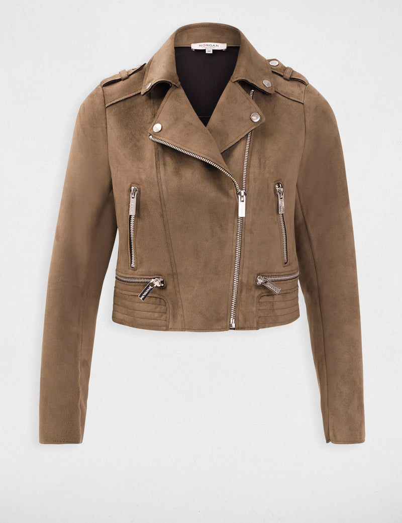 BIKER JACKET BRUIN SUèDE