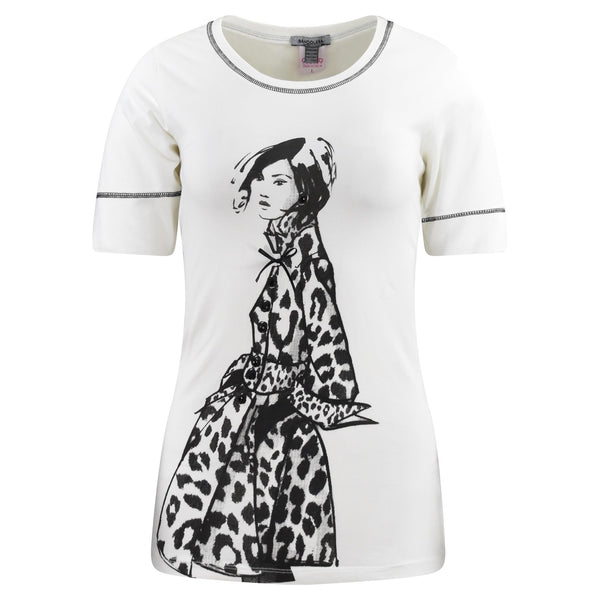 WITTE TOP MET PRINT