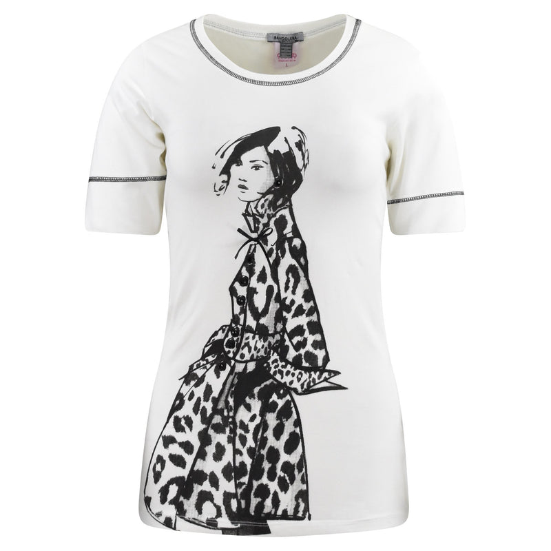 WITTE TOP MET PRINT