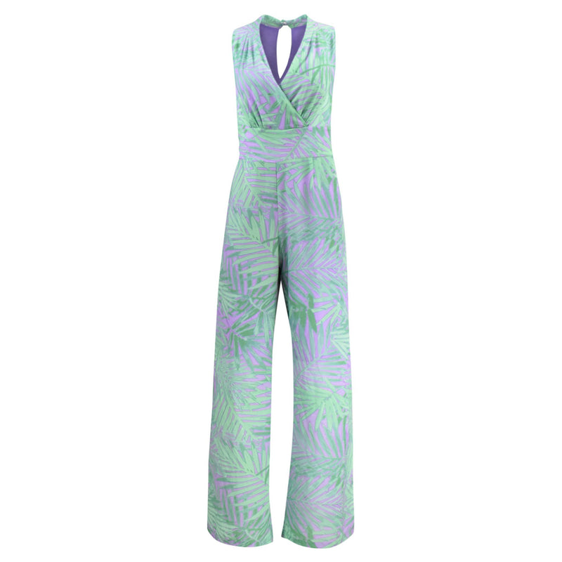 GROEN JUMPSUIT MET V-HALS