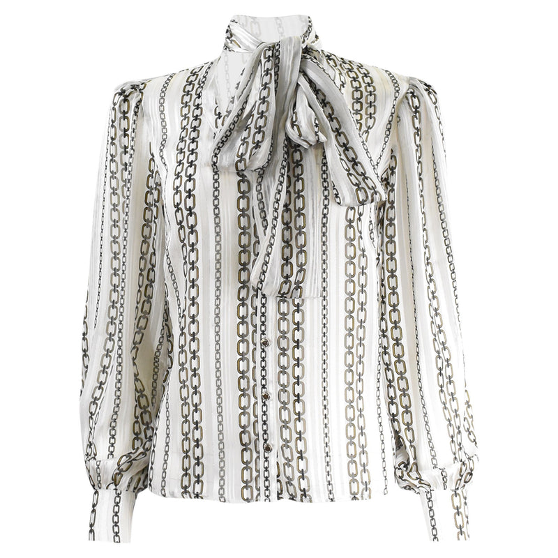 WITTE BLOUSE MET KETTINGPRINT