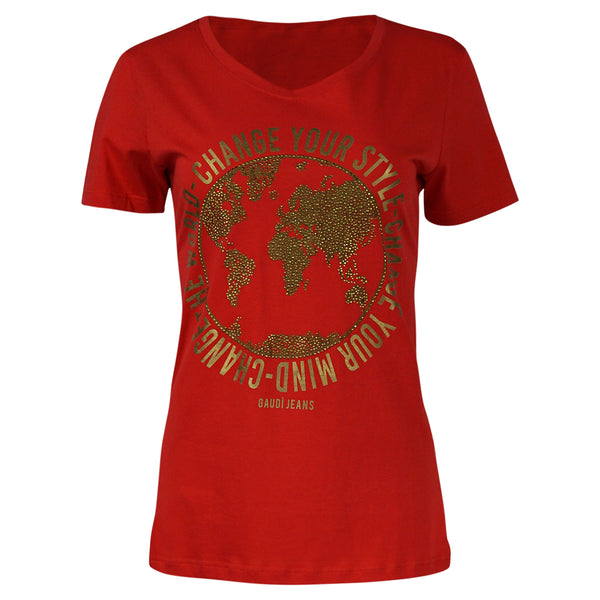 T-SHIRT MET GOUDEN AARDBOL