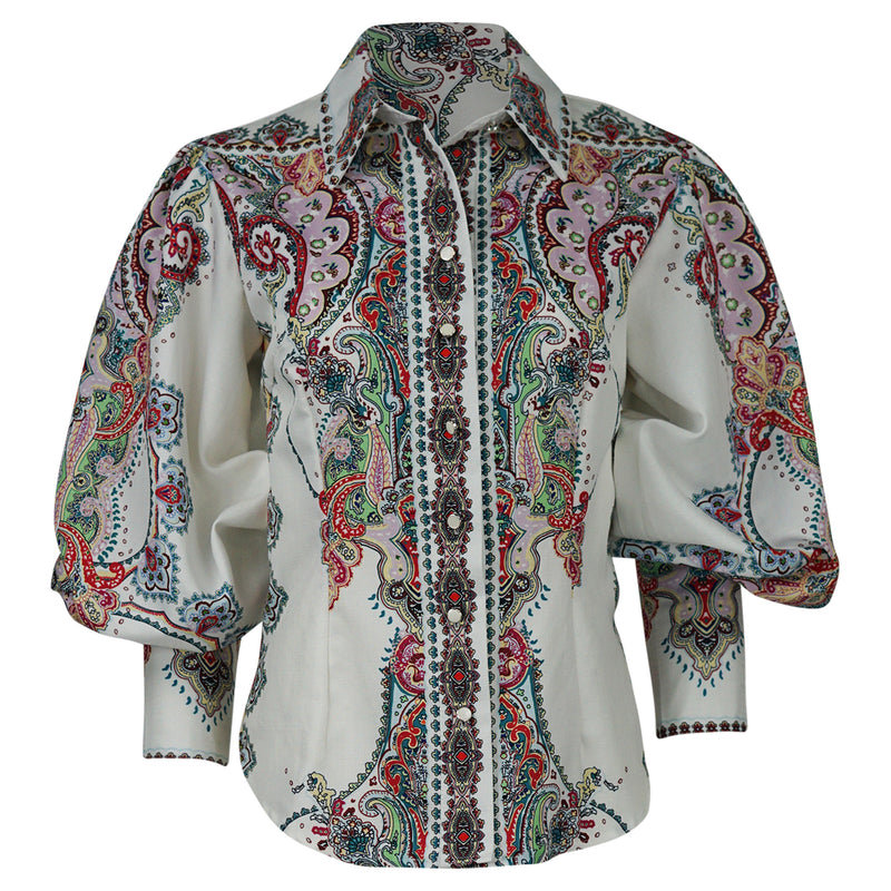 BLOUSE GEKLEURDE PRINT