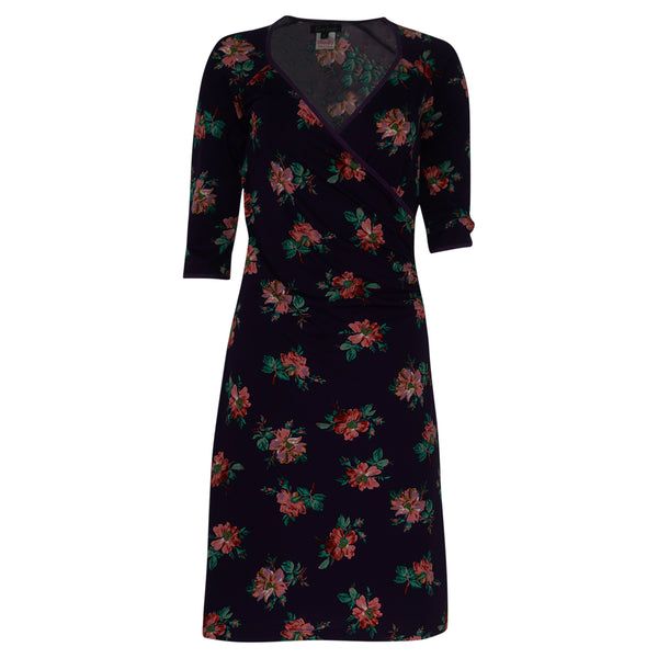 MIDI JURK MEERKLEURIG BLOEMEN MIDI JURK