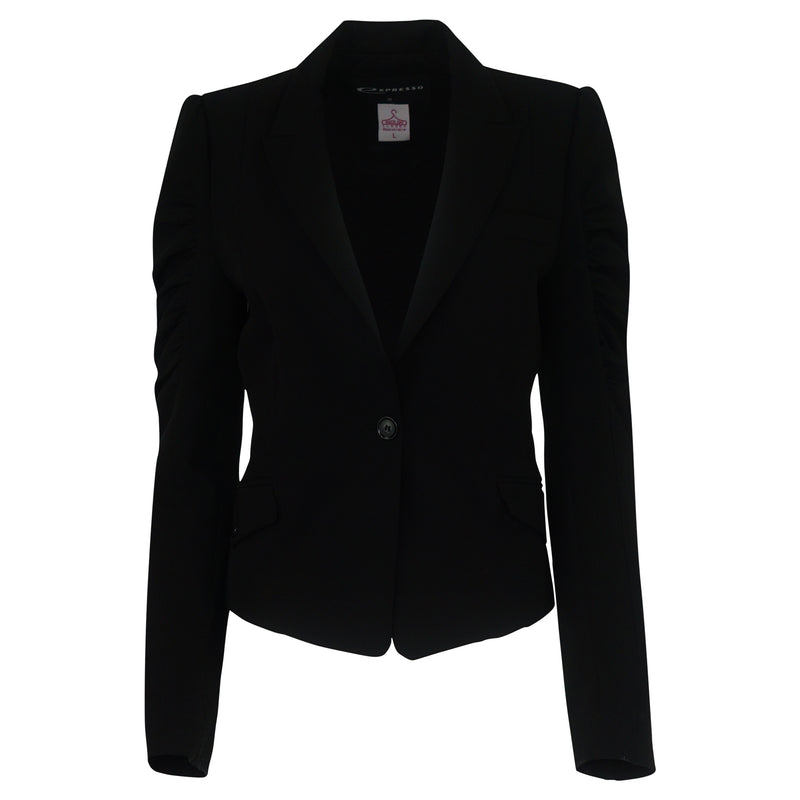 BLAZER ZWART EFFEN MET SPECIAAL GEPLOOIDE MOUWEN