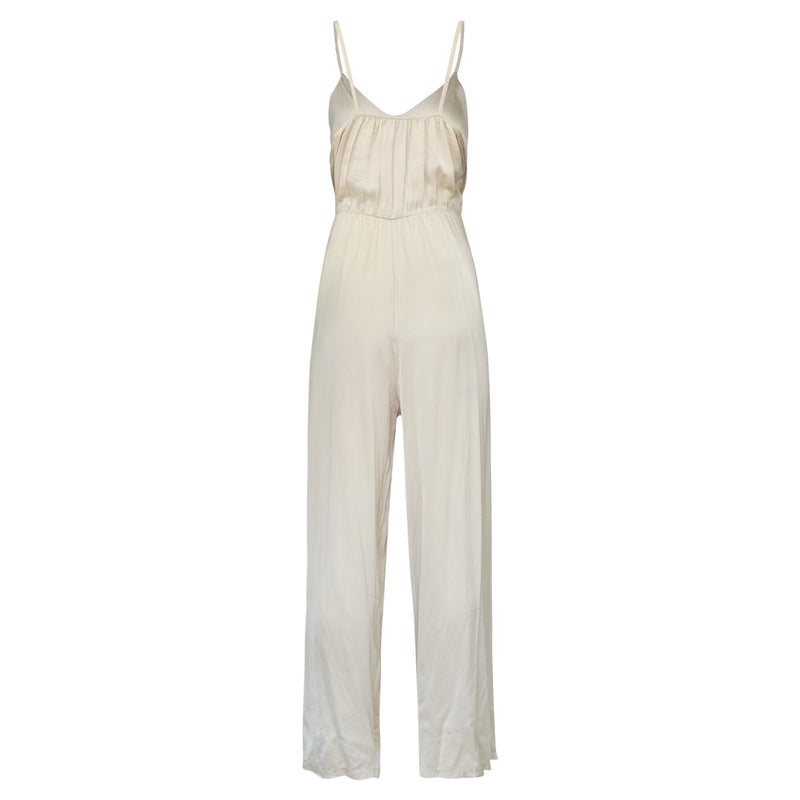 JUMPSUIT BEIGE EFFEN VISCOSE MET KNOOP