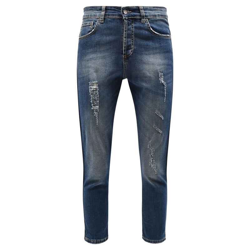 JEANS BLAUW GLITTERS