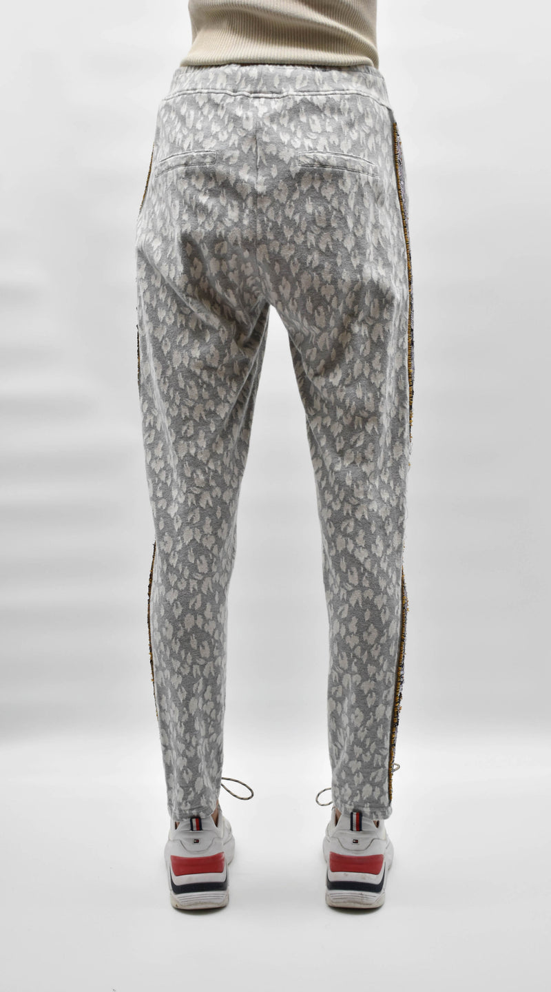 GRIJZE JOGGING BROEK MET GLITTER BIES