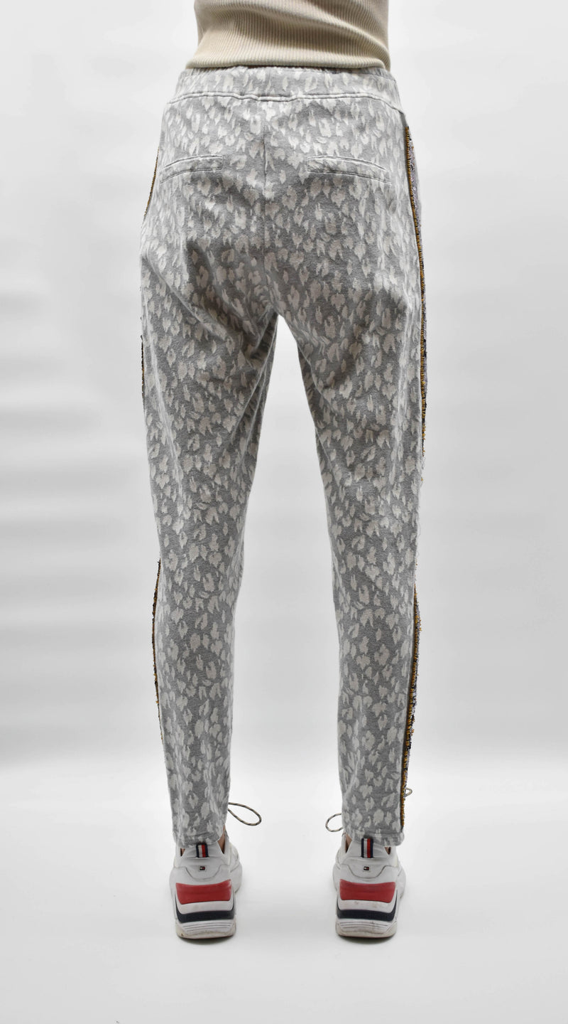 GRIJZE JOGGING BROEK MET GLITTER BIES