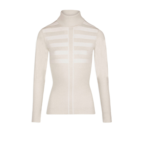 TOP LANGE MOUWEN BEIGE GLITTERS COL