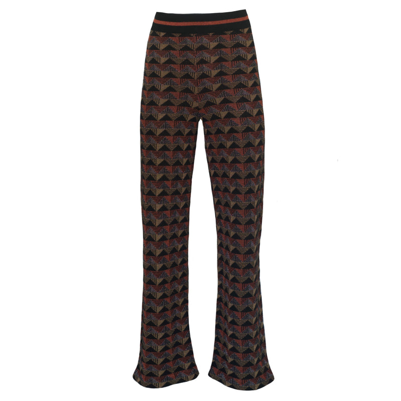 FLARED BROEK ZIGZAG PATROON