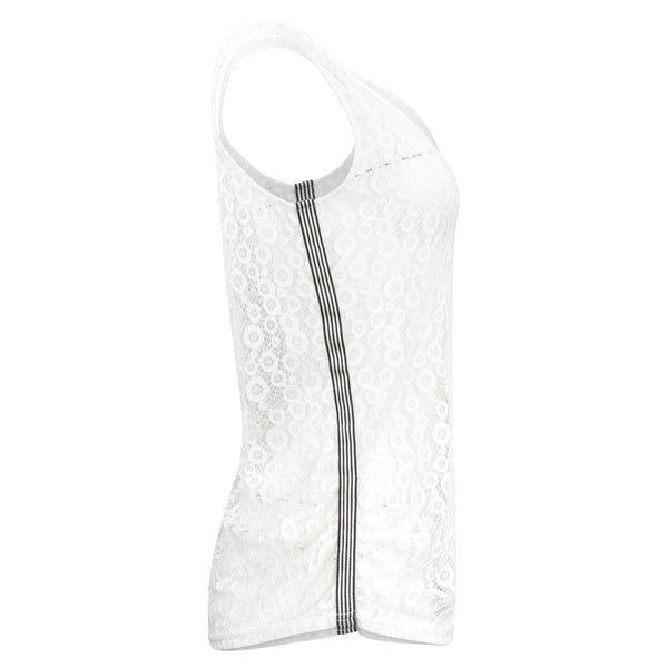 WITTE TRANSPERANTE TOP ZONDER MOUWEN