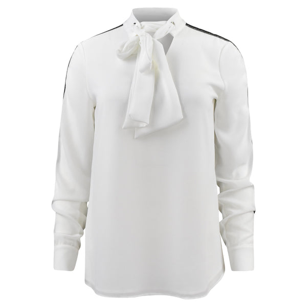 BLOUSE MET STRIKKRAAG