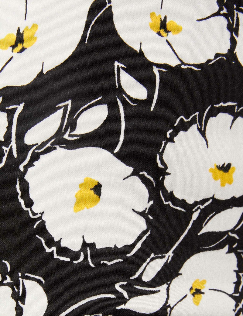 BROEK ZWART WIT BLOEMEN