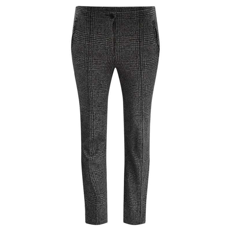 ZWART GRIJZE PANTALON MET BROEKZAKKEN