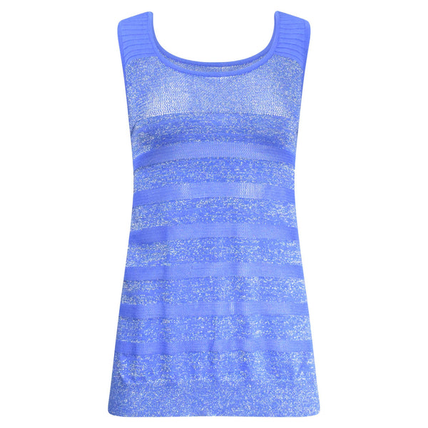 BLAUWE TOP MET GLITTERS