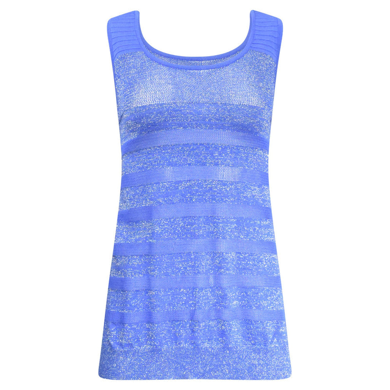 BLAUWE TOP MET GLITTERS