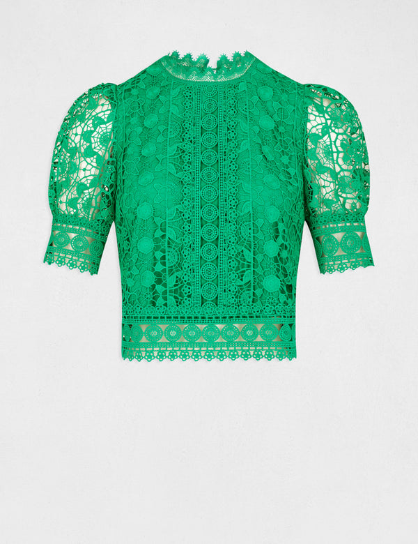TOP KORTE MOUWEN GROEN