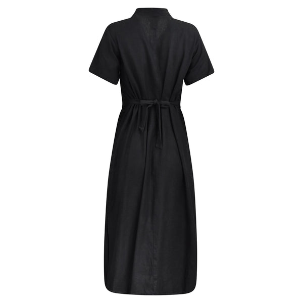 ZWARTE JURK MET KNOPEN