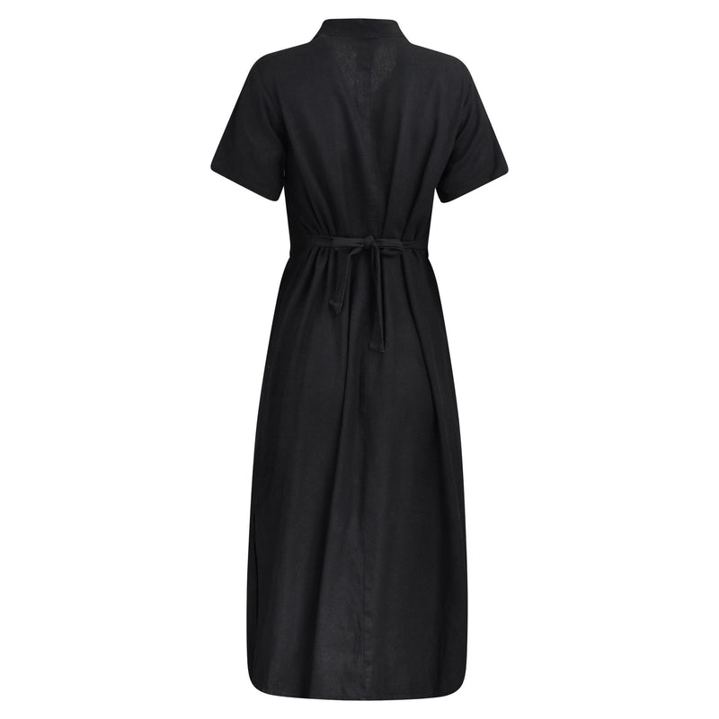 ZWARTE JURK MET KNOPEN