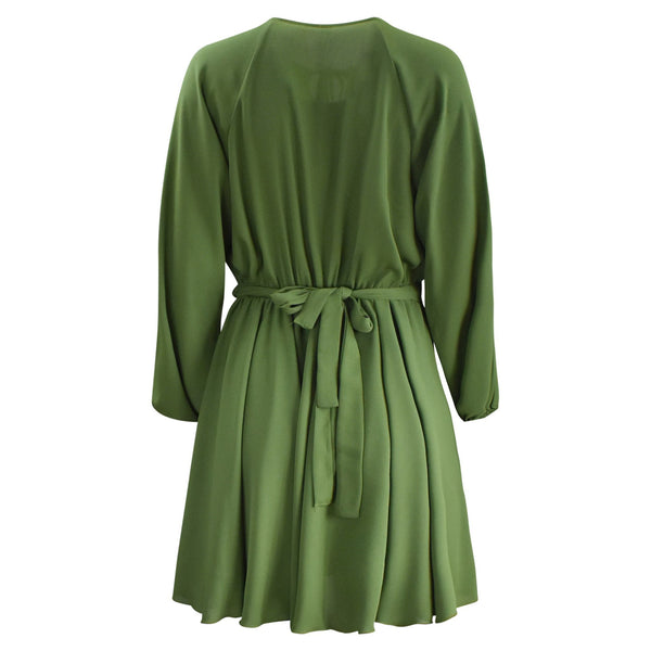 GROENE MIDI JURK MET RIEM