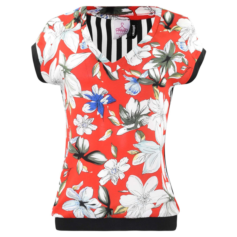 MEERKLEURIGE TOP MET VERSCHILLENDE PRINTS