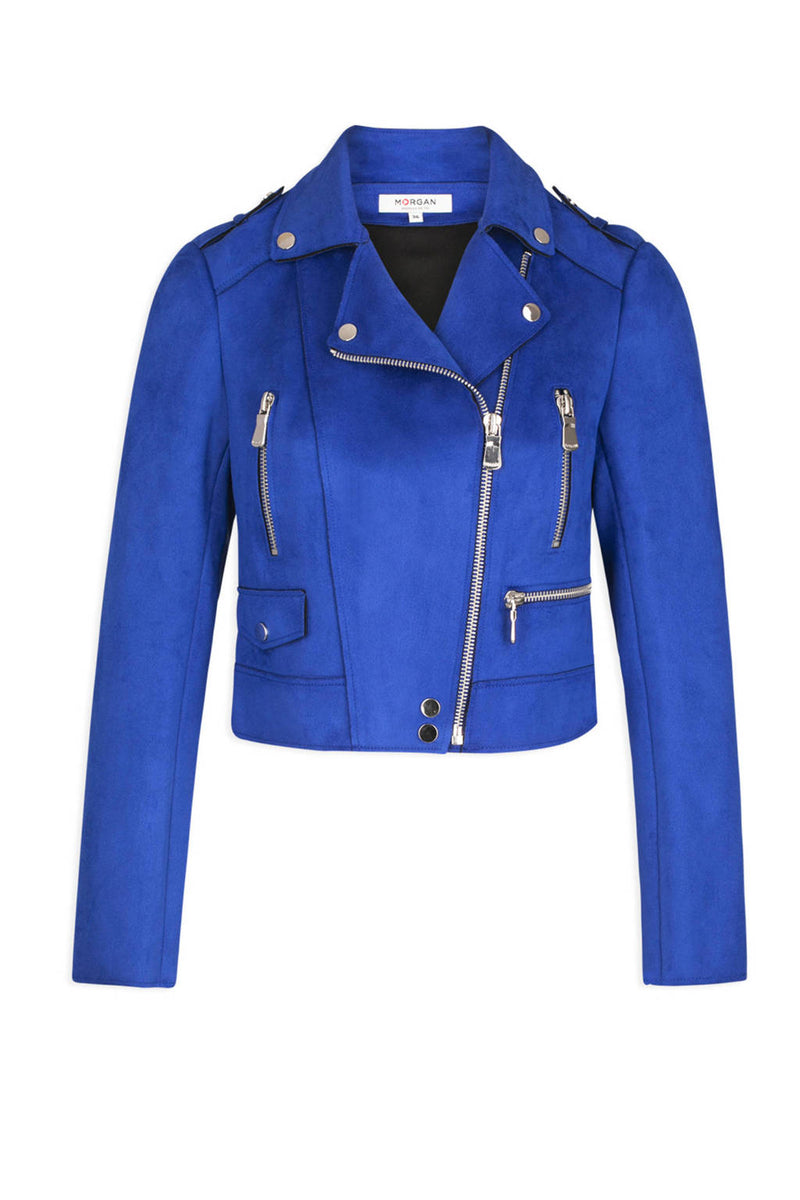 BIKER JACKET MET ZILVEREN RITSEN